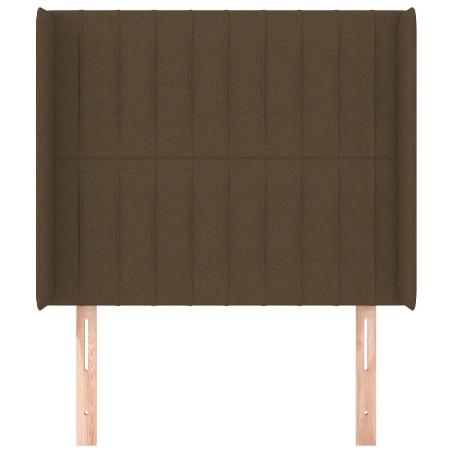Tête de lit avec oreilles Marron foncé 103x16x118/128 cm Tissu - 3