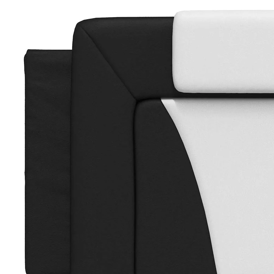 Cadre de lit Viana sans matelas noir et blanc 160x200 cm similicuir - 9
