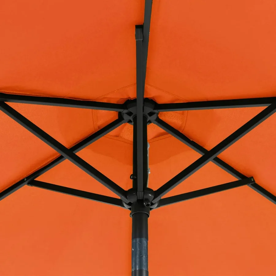Parasol de jardin LED et mât en acier terre cuite 225x225x212cm - 12