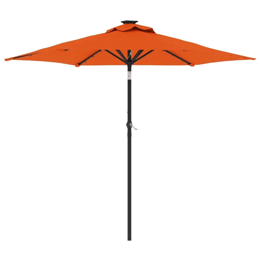 Parasol de jardin LED et mât en acier terre cuite 225x225x212cm - 2