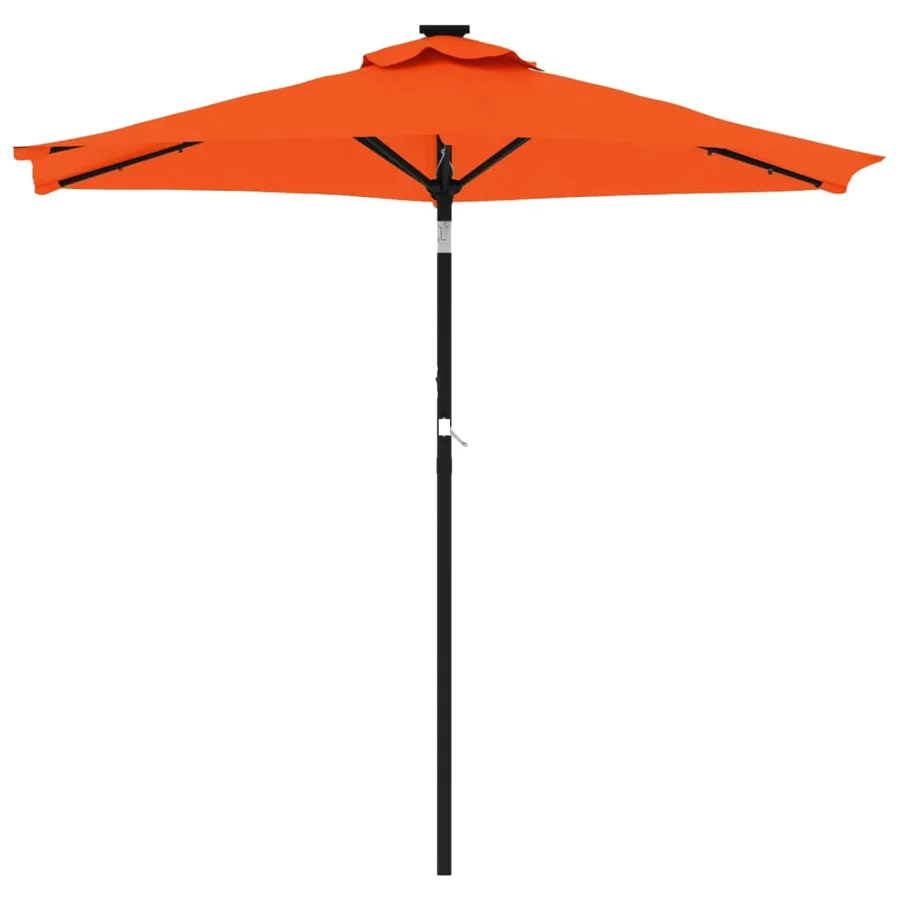 Parasol de jardin LED et mât en acier terre cuite 225x225x212cm - 4