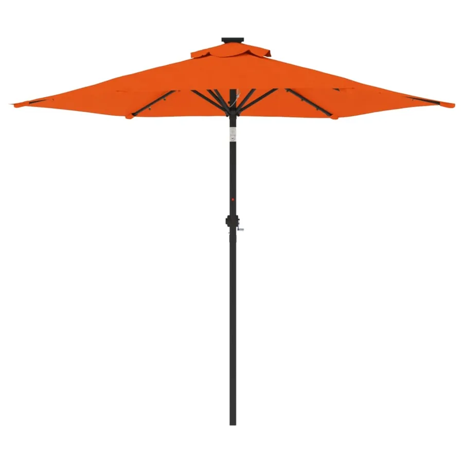 Parasol de jardin LED et mât en acier terre cuite 225x225x212cm - 5