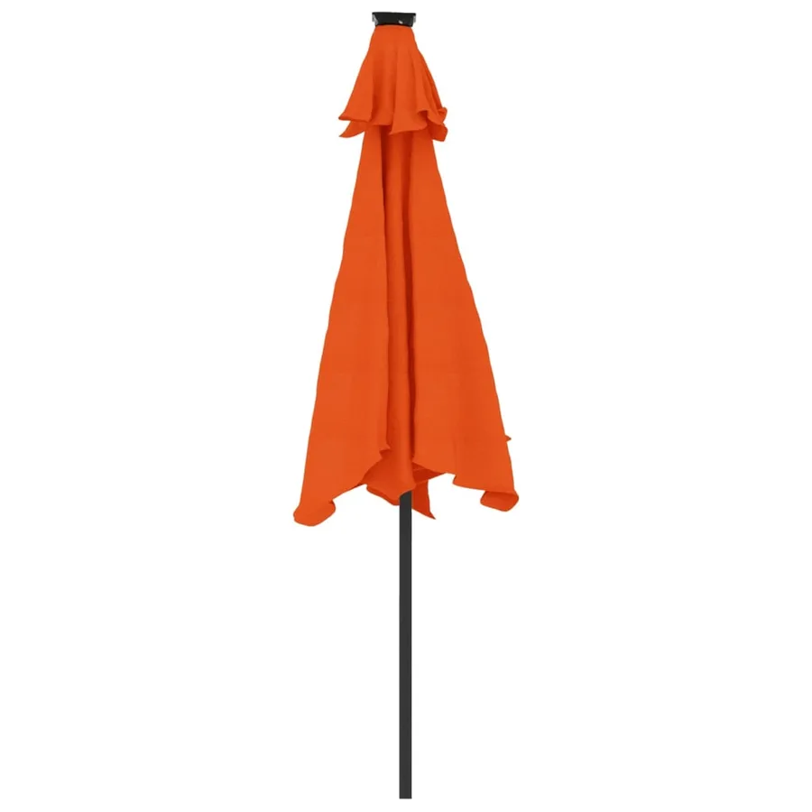 Parasol de jardin LED et mât en acier terre cuite 225x225x212cm - 7