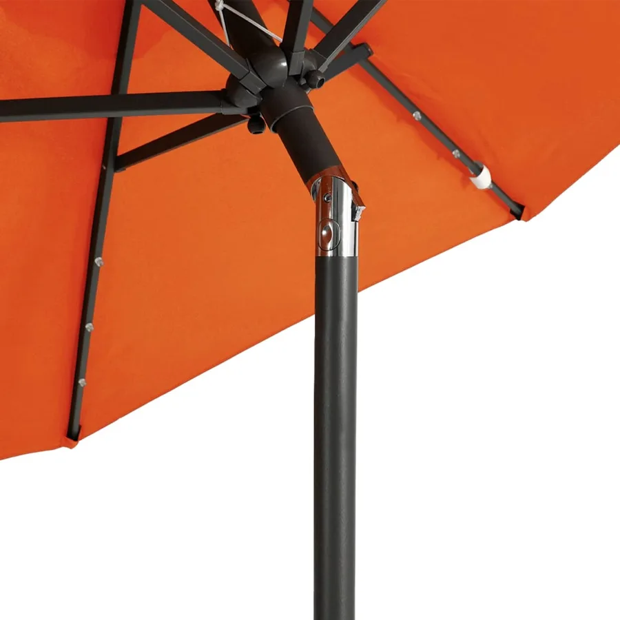 Parasol de jardin LED et mât en acier terre cuite 225x225x212cm - 9