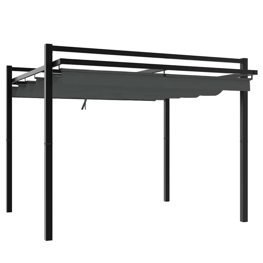 Tonnelle avec toit rétractable anthracite 3x3 m aluminium - 2