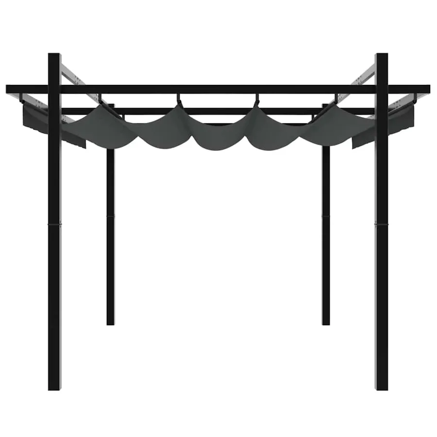 Tonnelle avec toit rétractable anthracite 3x3 m aluminium - 5