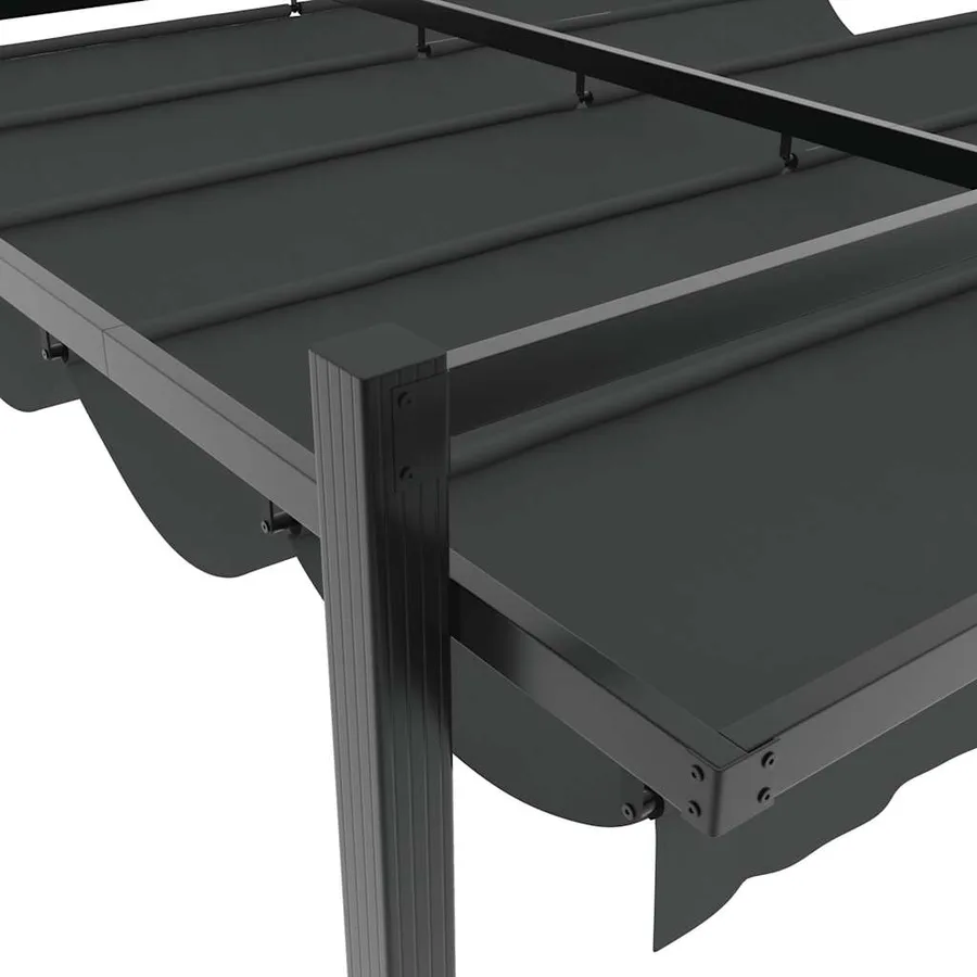 Tonnelle avec toit rétractable anthracite 3x3 m aluminium - 7