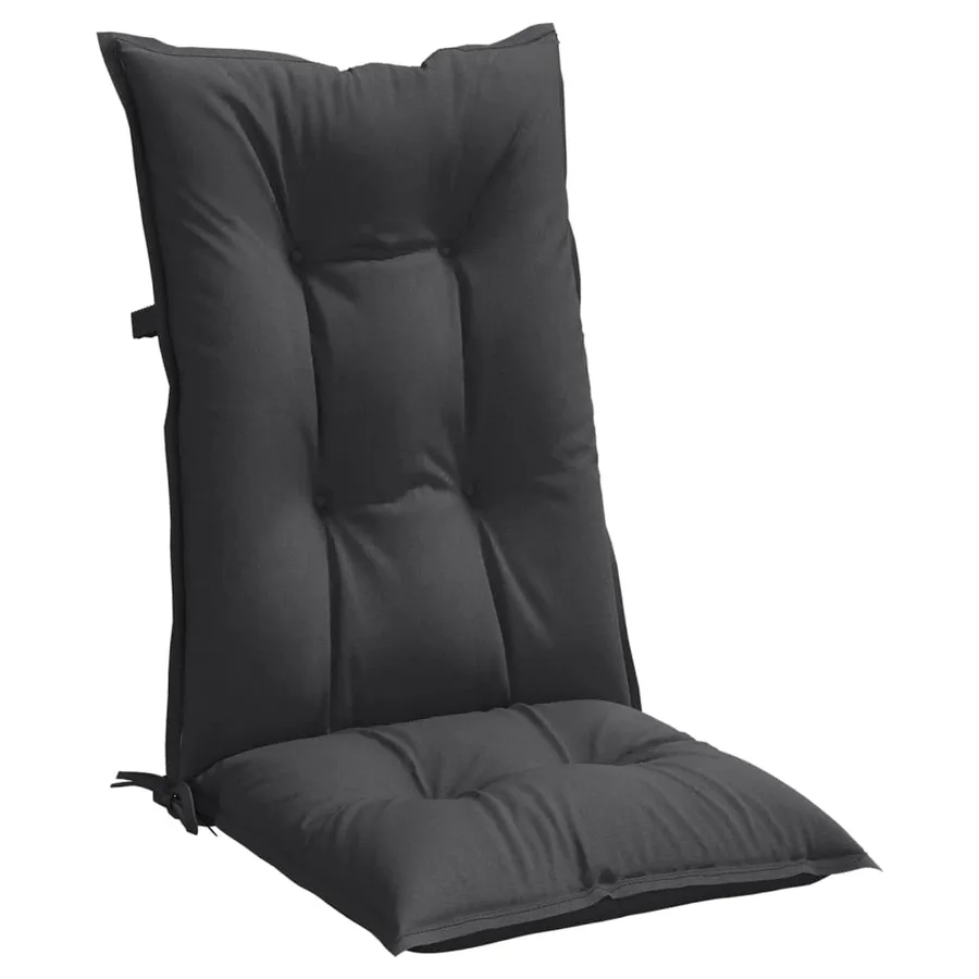 Coussins de chaise à dossier haut lot de 4 anthracite mélangé - 5