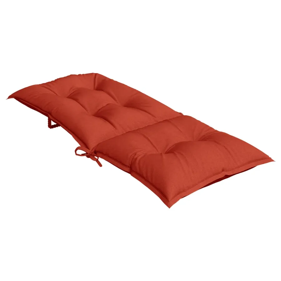 Coussins de chaise à dossier haut lot de 4 rouge mélangé tissu - 6
