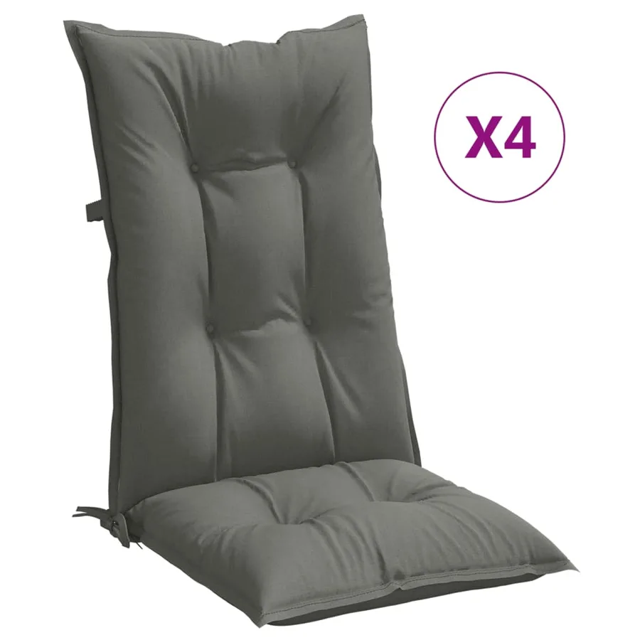 Coussins de chaise à dossier haut lot de 4 gris foncé mélangé - 2