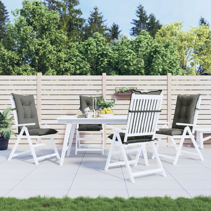 Coussins de chaise à dossier haut lot de 4 gris foncé mélangé - 3