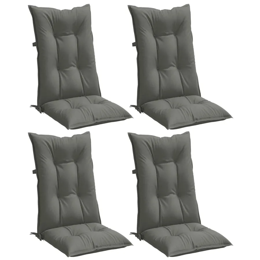 Coussins de chaise à dossier haut lot de 4 gris foncé mélangé - 4