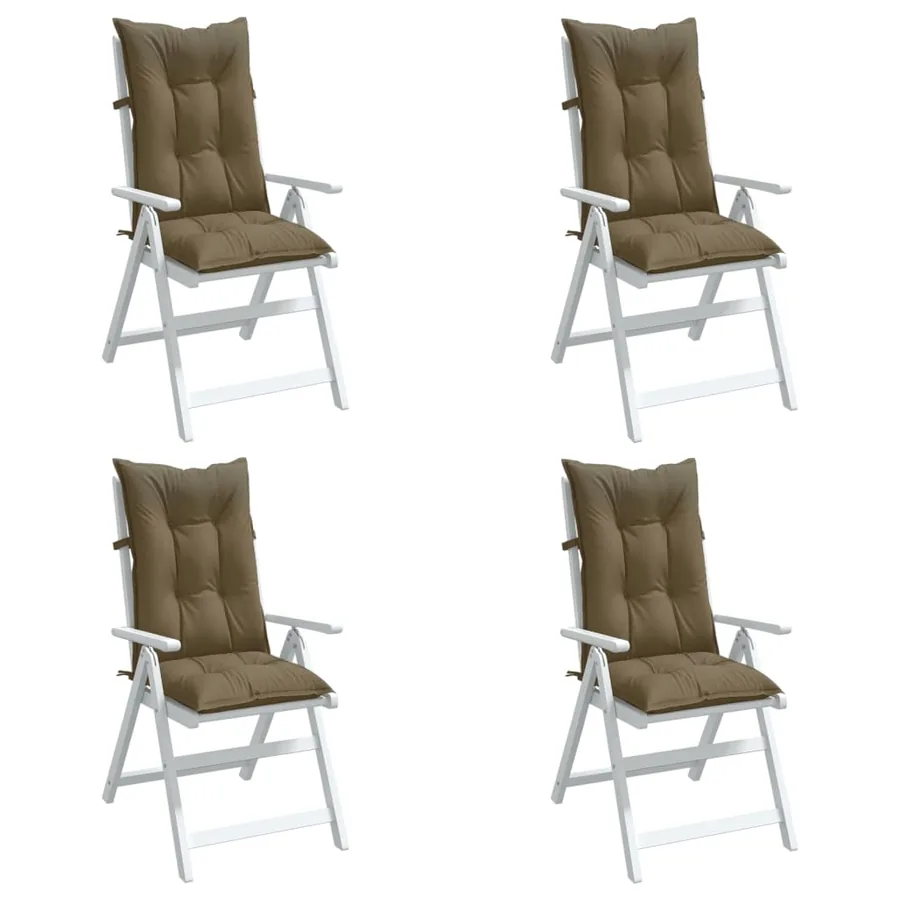 Coussins de chaise à dossier haut lot de 4 taupe mélangé tissu