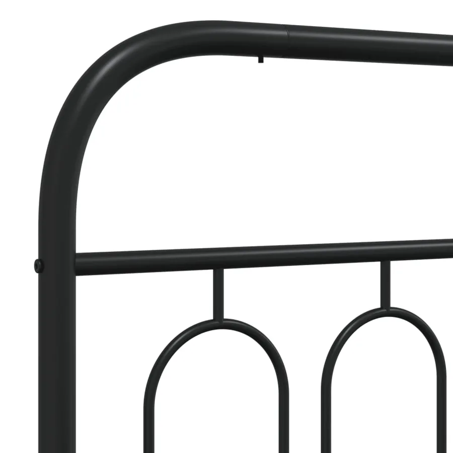 Cadre de lit métal sans matelas avec tête de lit noir 200x200cm - 7
