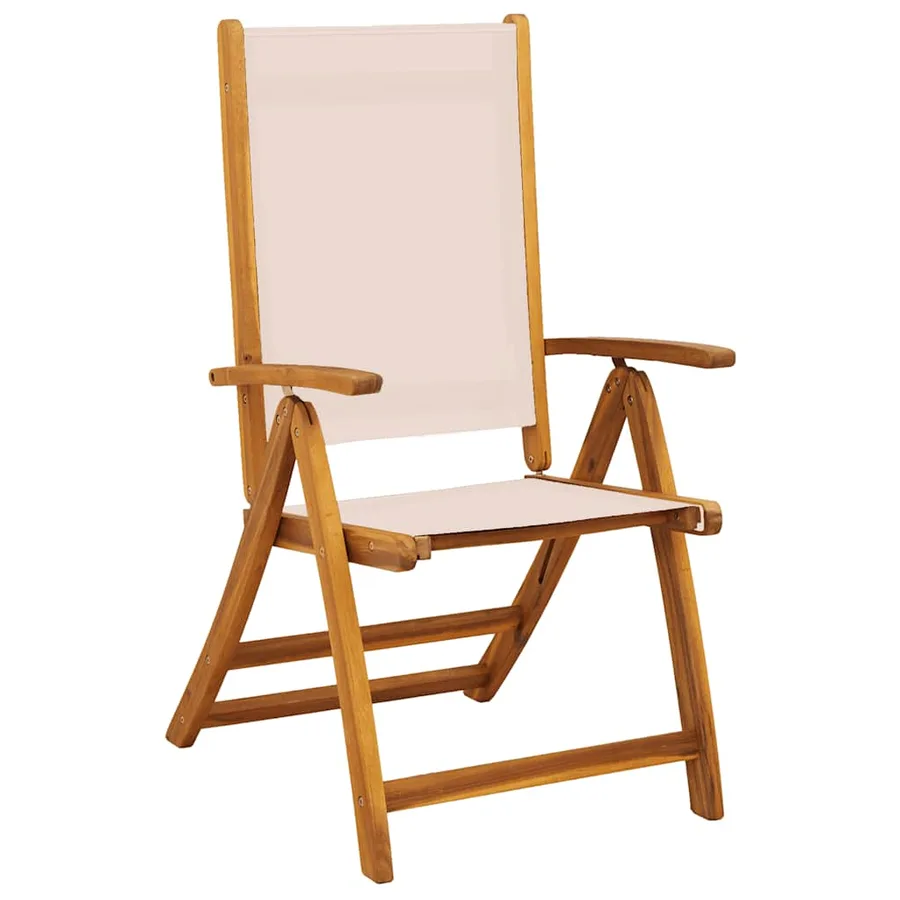 Chaises pliables de jardin lot de 6 bois d'acacia et textilène - 3