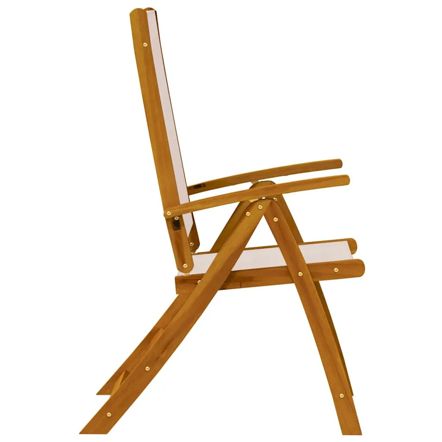 Chaises pliables de jardin lot de 6 bois d'acacia et textilène - 6