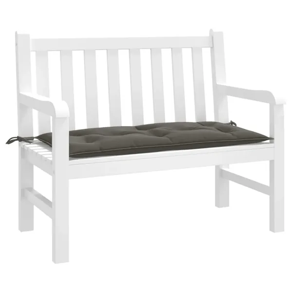 Coussin de banc de jardin gris foncé mélangé 100x50x7 cm tissu
