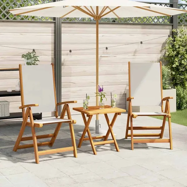 Chaises pliables de jardin lot de 2 bois d'acacia et textilène