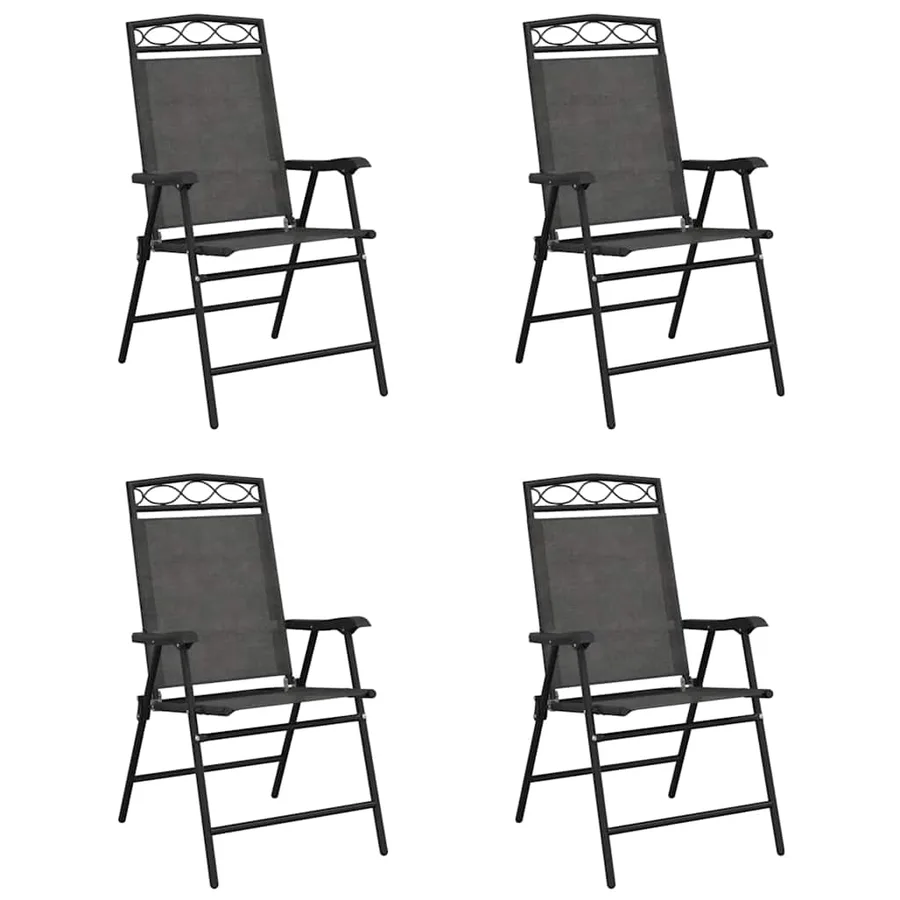 Chaises de jardin pliables lot de 4 en acier et textilène - 2