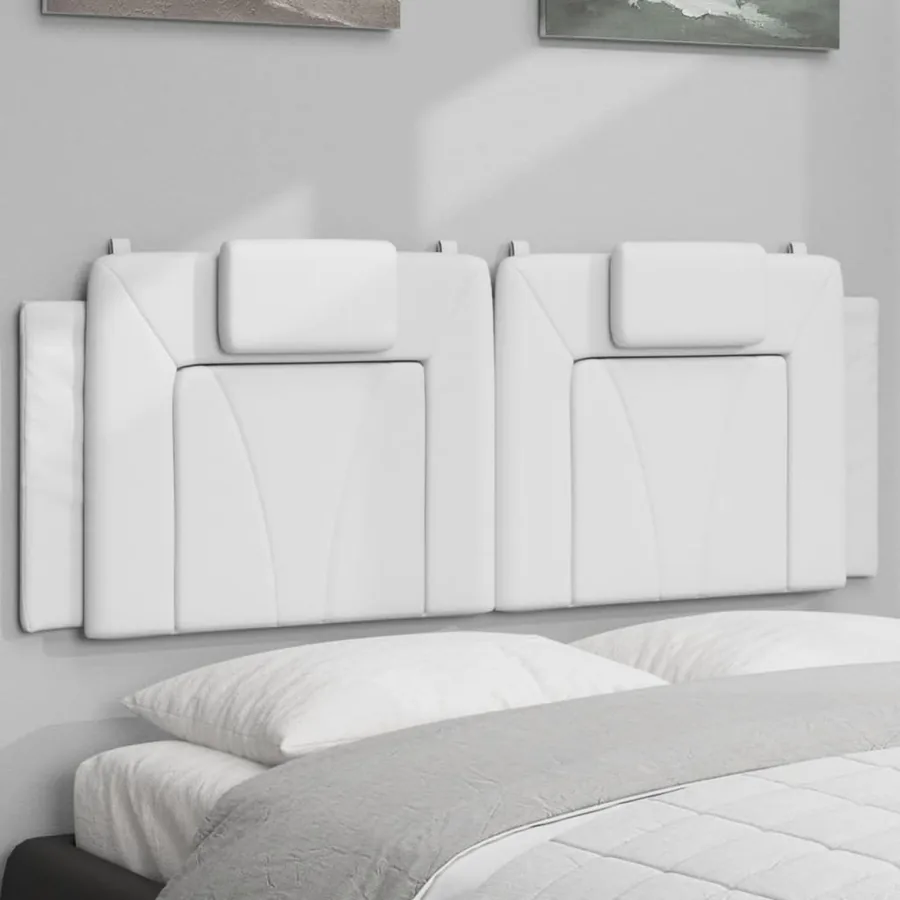 Coussin de tête de lit Viana blanc 140 cm similicuir