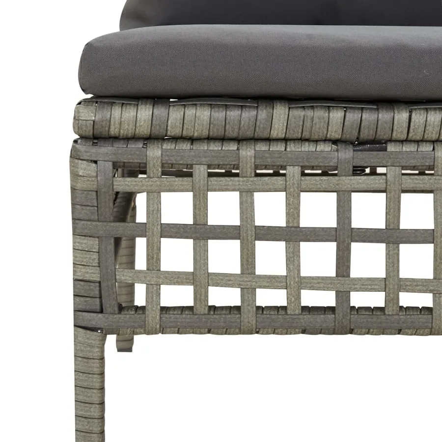 Salon de jardin 3 pcs avec coussins Gris Résine tressée - 6