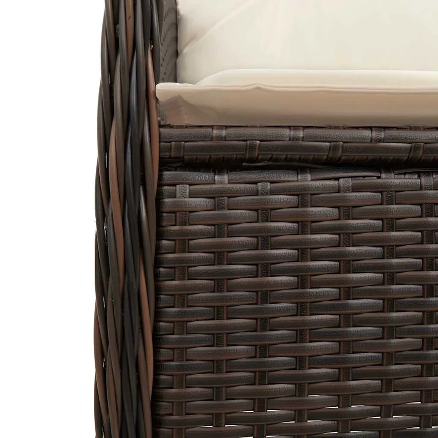 Ensemble de bistro de jardin 5 pcs coussins marron poly rotin - 5