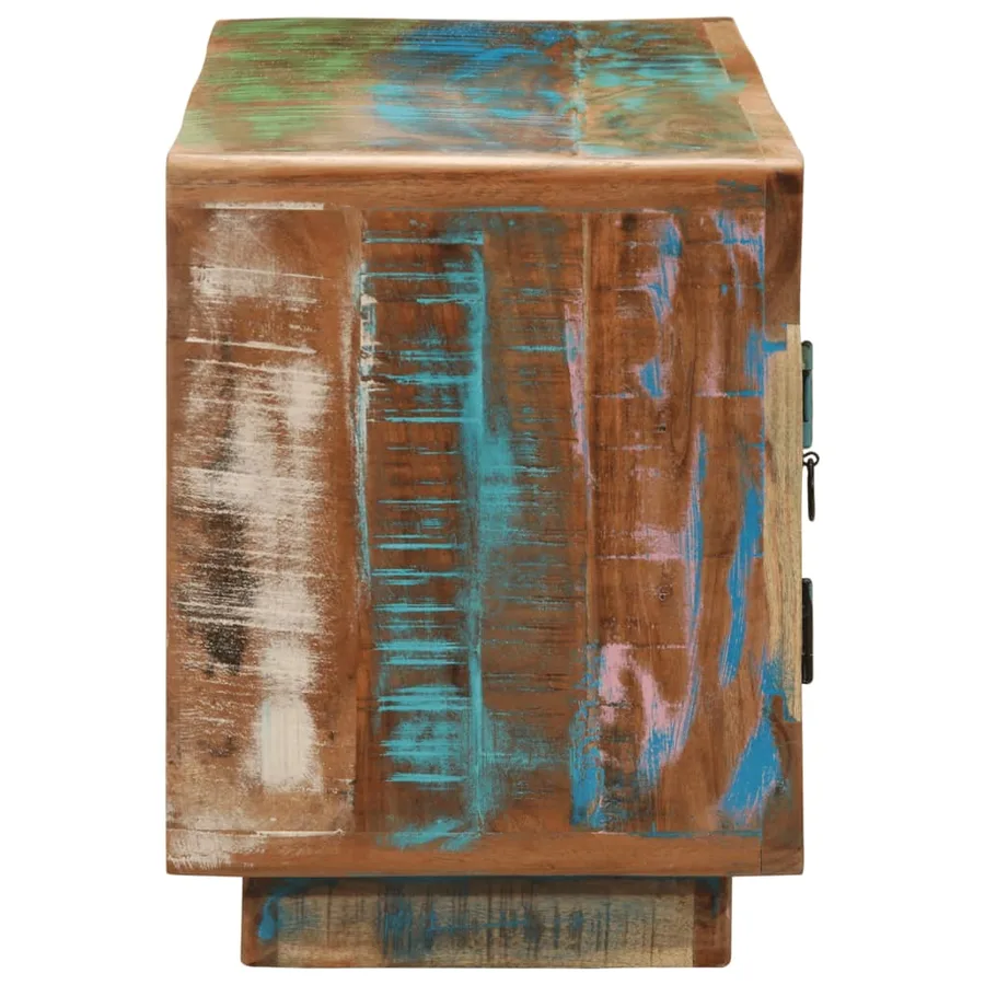 Meuble TV 110x30x40 cm bois massif de récupération - 3