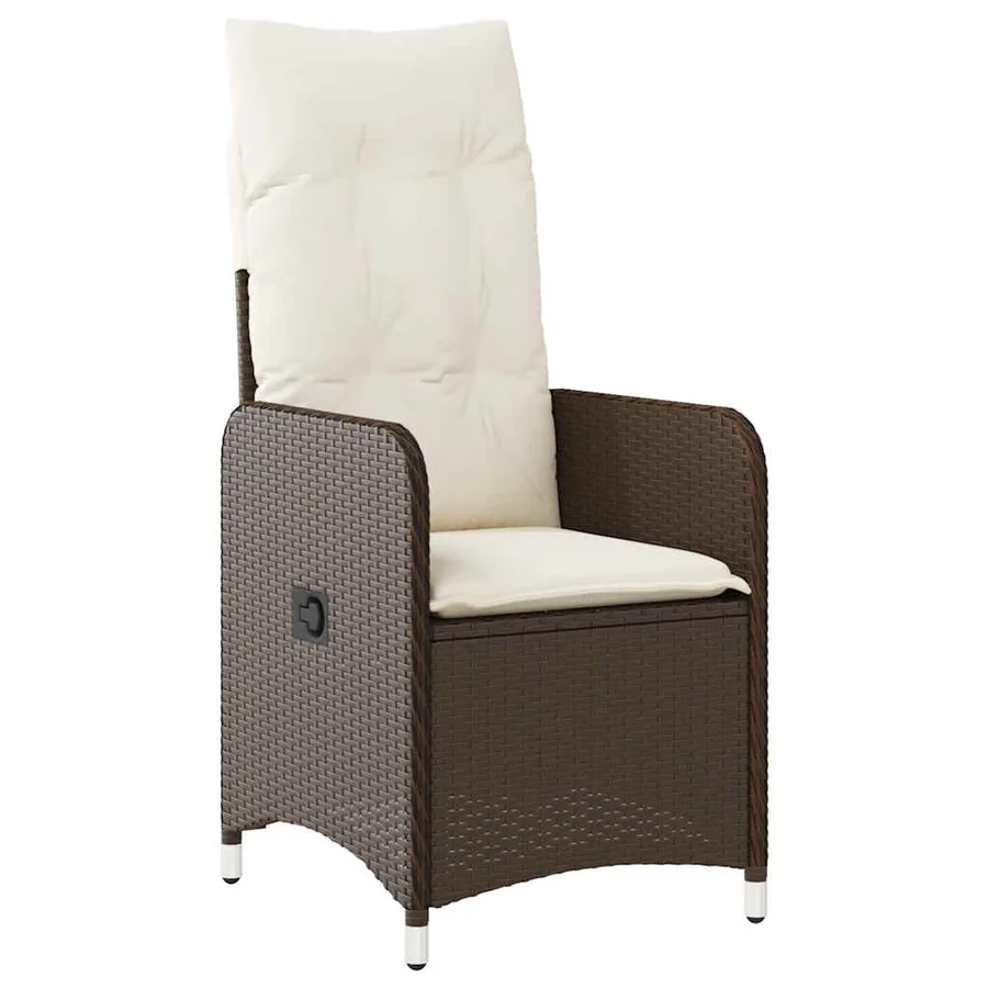 Ensemble de bistro de jardin 9 pcs coussins marron poly rotin - 3