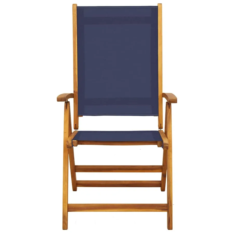Chaises pliables de jardin lot de 8 bois d'acacia et textilène - 4