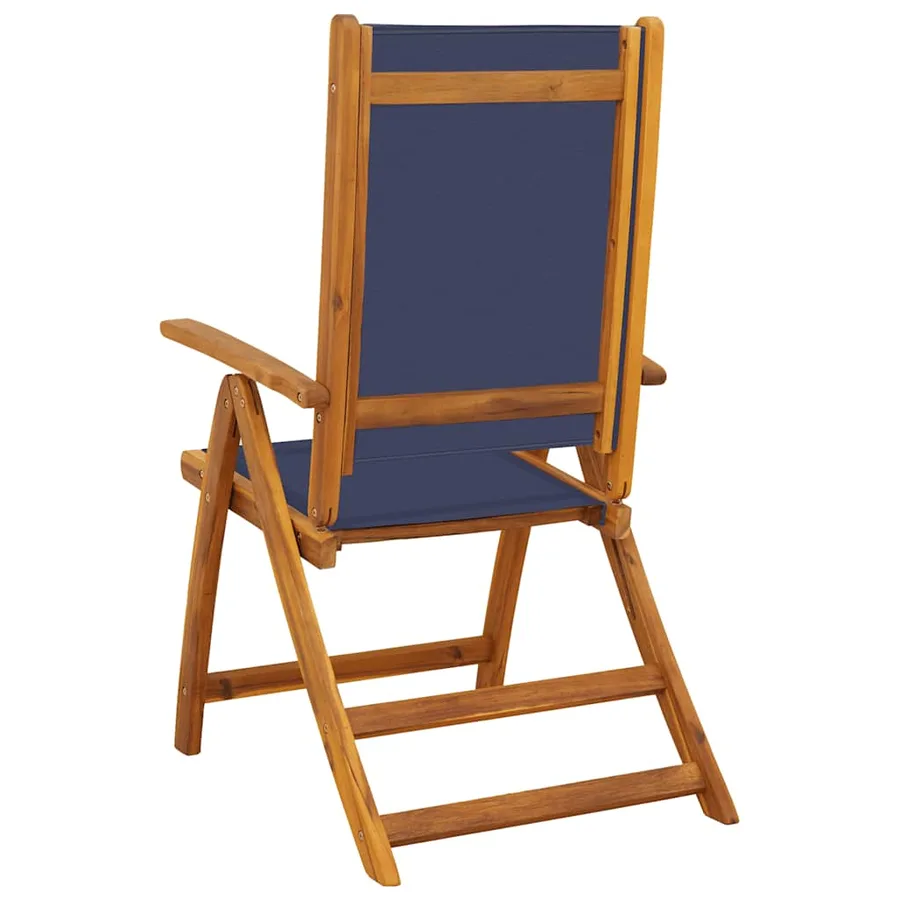 Chaises pliables de jardin lot de 8 bois d'acacia et textilène - 5