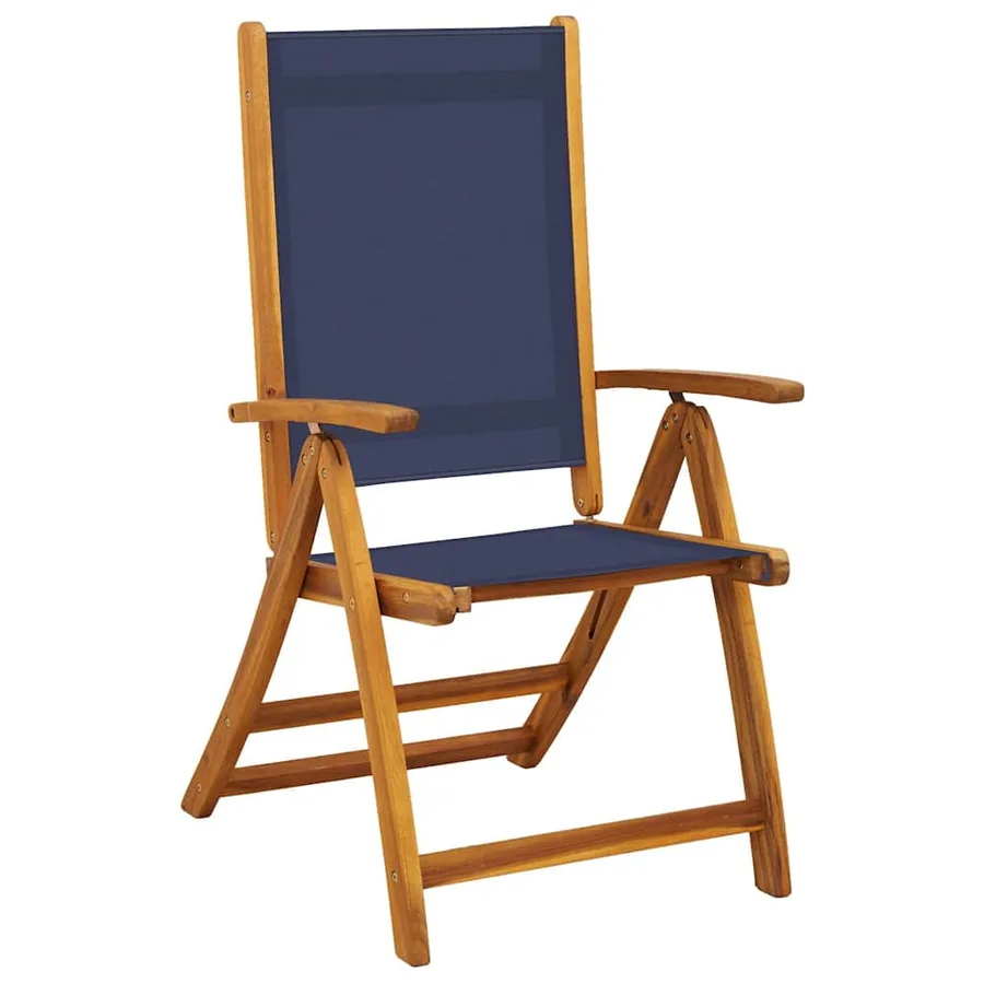 Chaises pliables de jardin lot de 4 bois d'acacia et textilène - 3