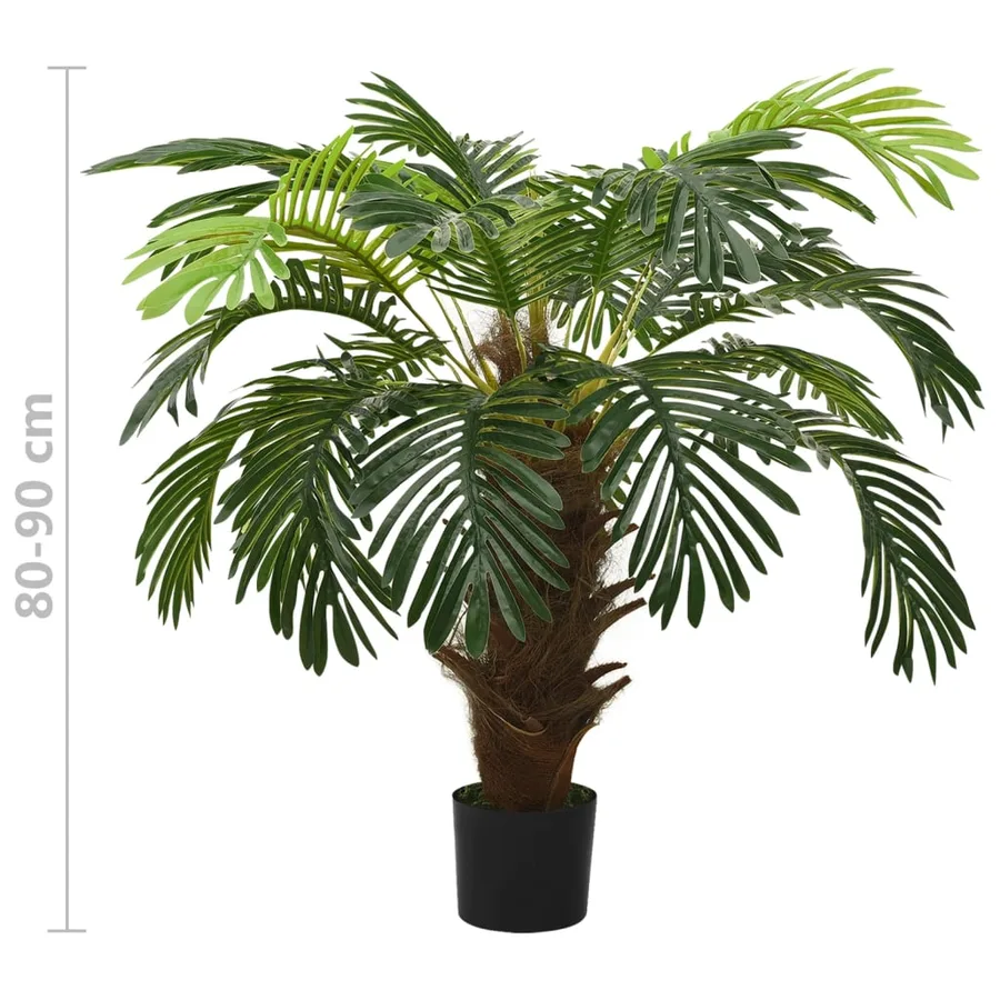 Palmier Cycas artificiel avec pot 90 cm Vert - 6