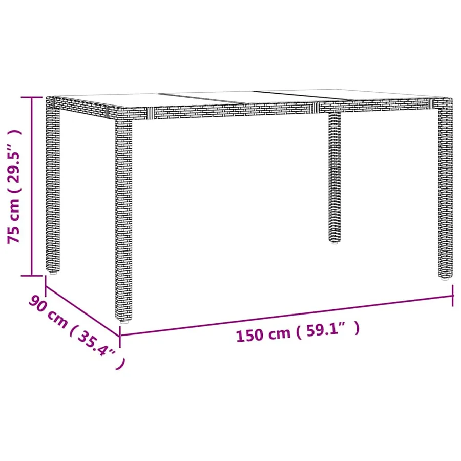 Ensemble de bistro de jardin 7 pcs coussins marron poly rotin - 9