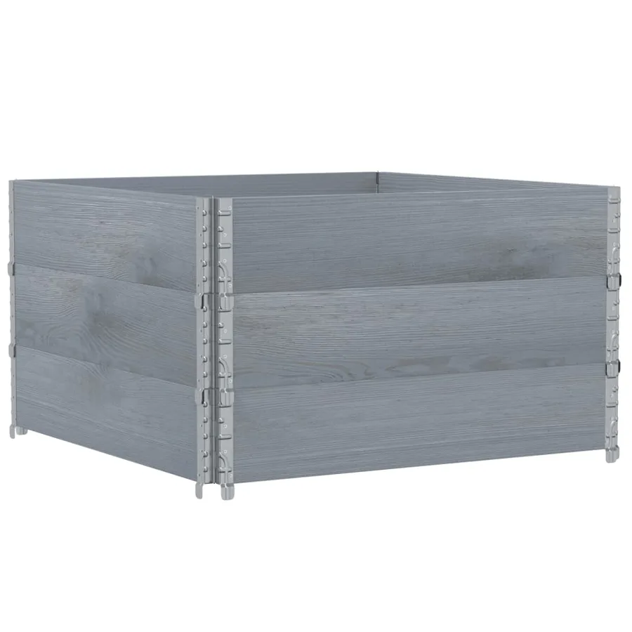Jardinière gris 100x100 cm bois de pin massif - 2