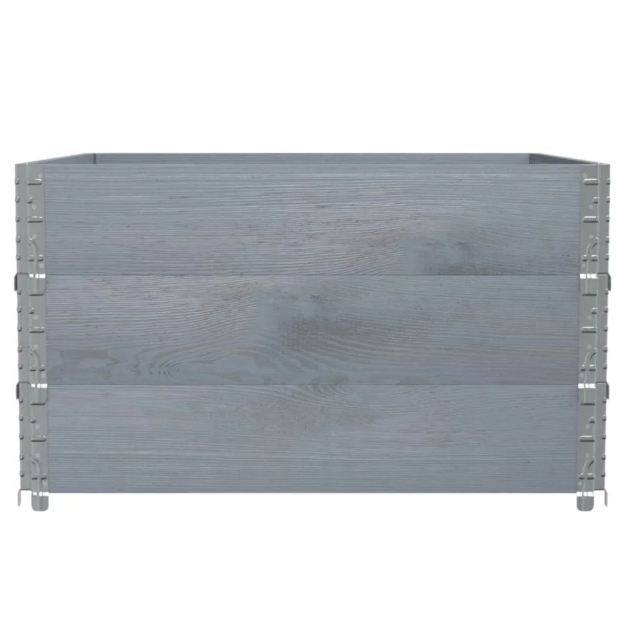 Jardinière gris 100x100 cm bois de pin massif - 4