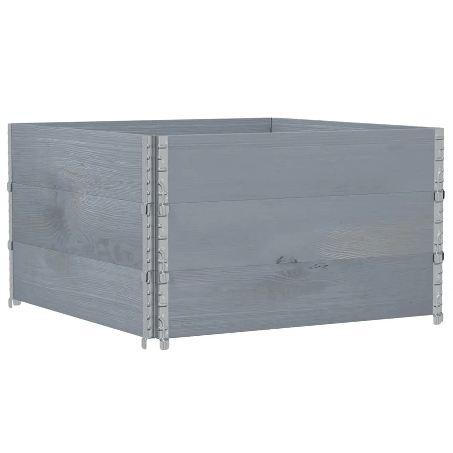 Jardinière gris 100x100 cm bois de pin massif - 5