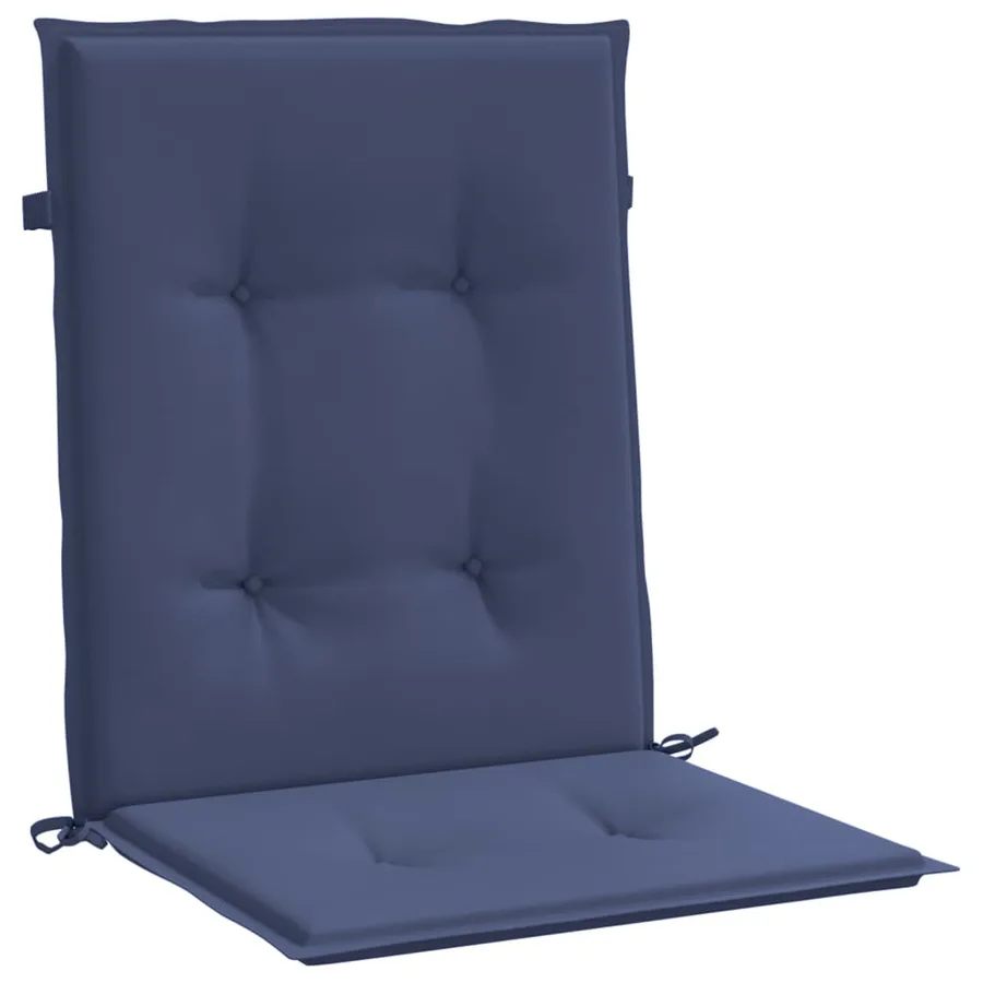 Coussins de chaise à dossier bas lot de 6 bleu marine tissu - 5