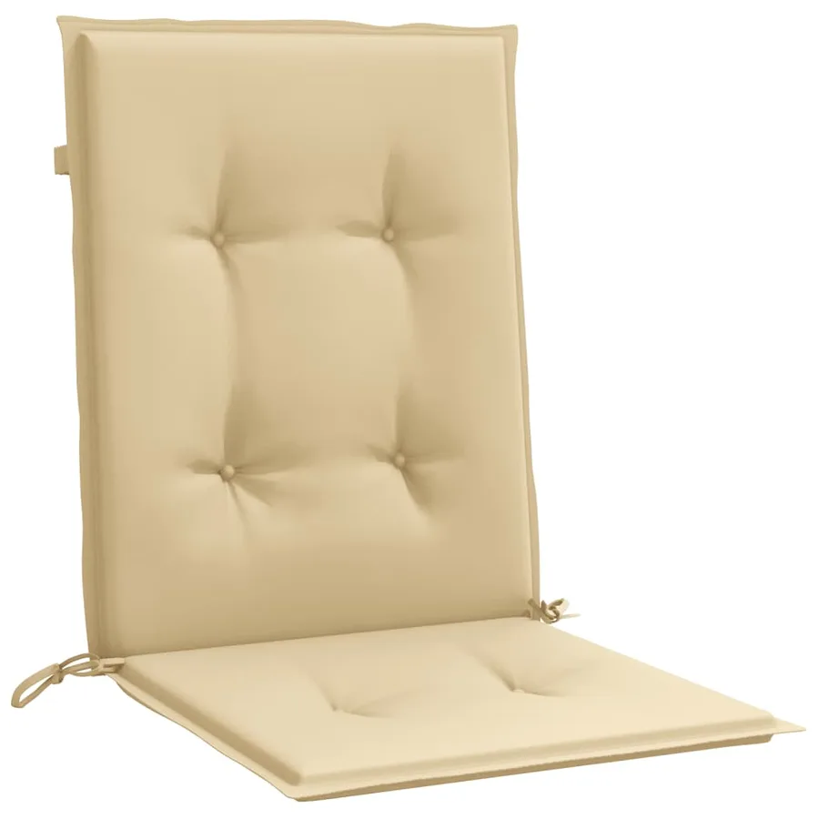 Coussins de chaise à dossier bas lot de 2 beige mélangé tissu - 5