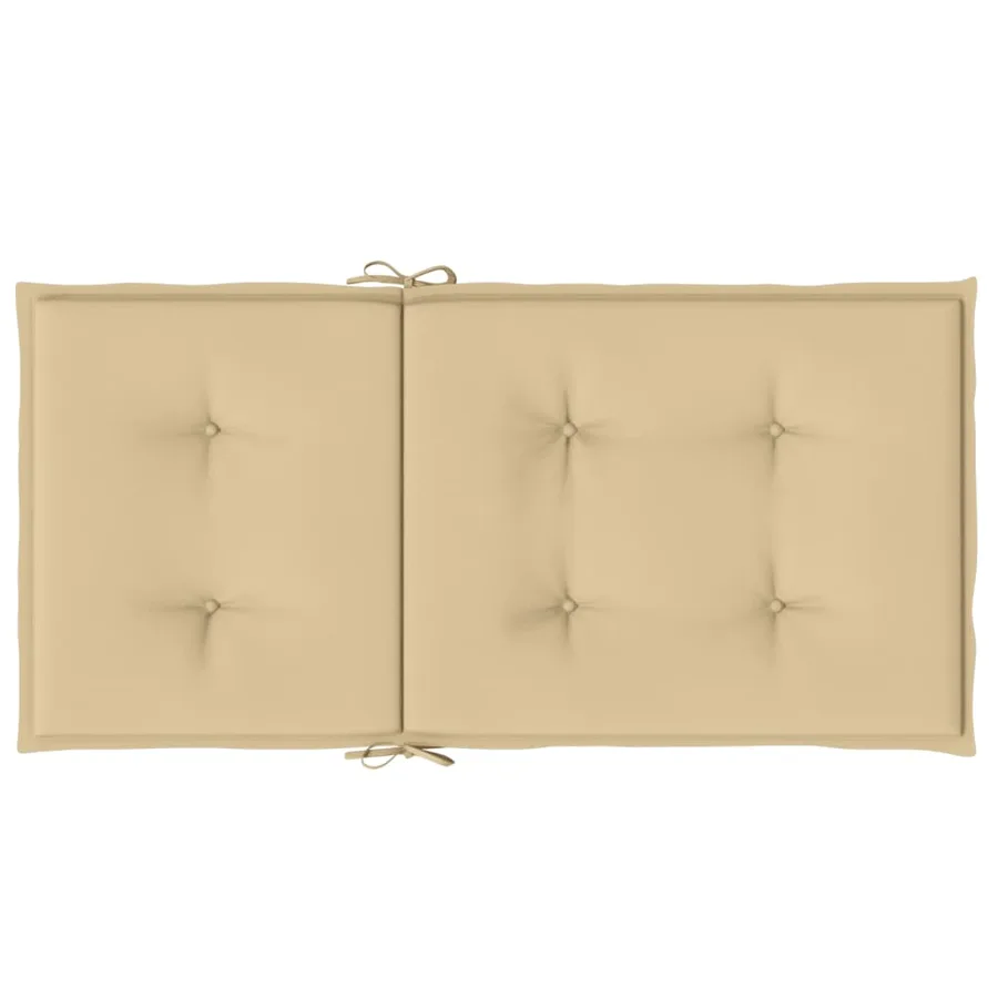Coussins de chaise à dossier bas lot de 2 beige mélangé tissu - 7