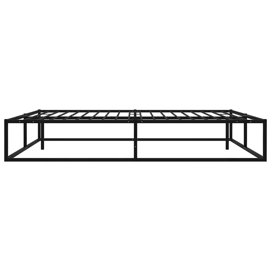 Cadre de lit sans matelas noir métal 140x200 cm - 4
