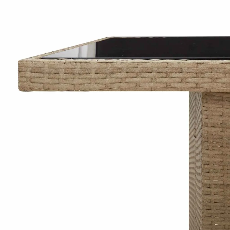 Ensemble de bistro de jardin 9 pcs coussins beige poly rotin - 6