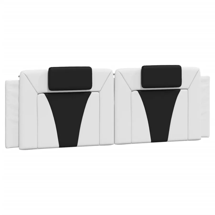 Coussin de tête de lit Viana blanc et noir 160 cm similicuir - 2
