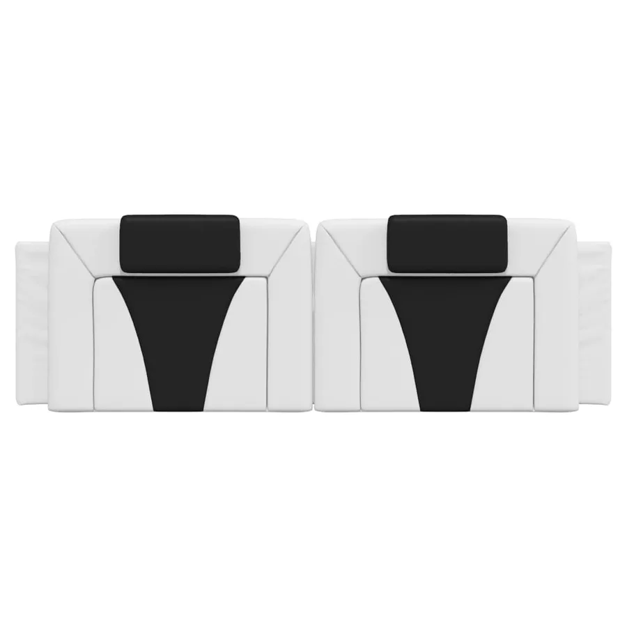 Coussin de tête de lit Viana blanc et noir 160 cm similicuir - 5