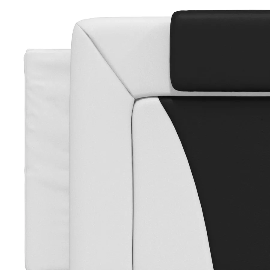 Coussin de tête de lit Viana blanc et noir 160 cm similicuir - 8