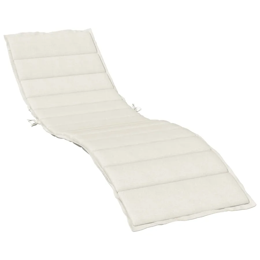 Coussin de chaise longue crème mélangé 200x60x4 cm tissu - 2