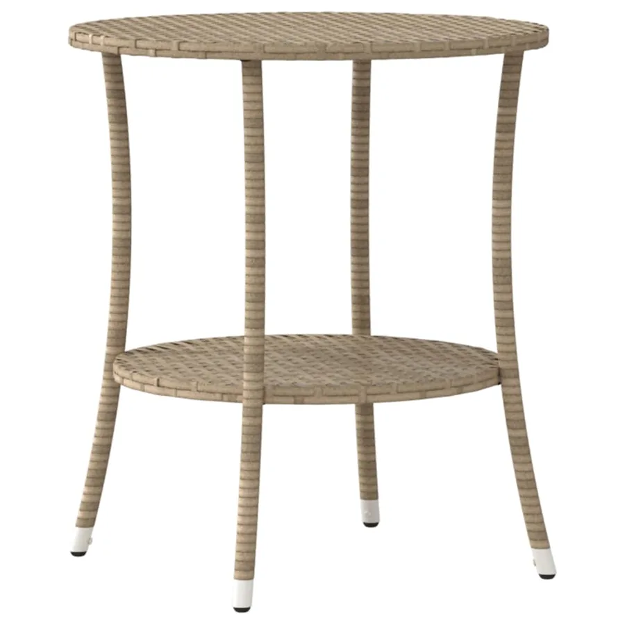 Chaises inclinables de jardin lot de 2 avec table beige rotin - 6
