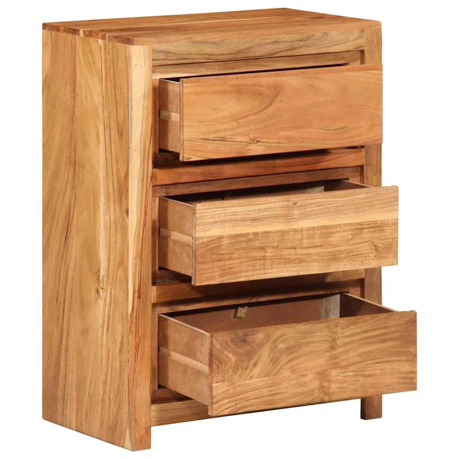 Armoire à tiroirs 55x33x75 cm bois d'acacia massif - 2