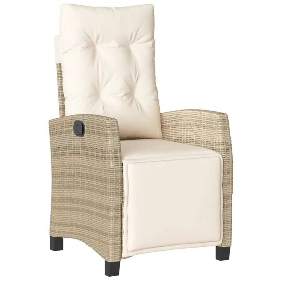 Chaises inclinables de jardin lot de 2 avec repose-pied rotin - 4