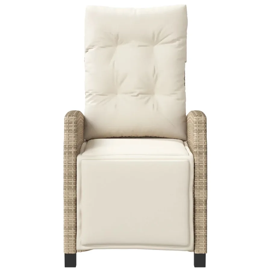 Chaises inclinables de jardin lot de 2 avec repose-pied rotin - 5