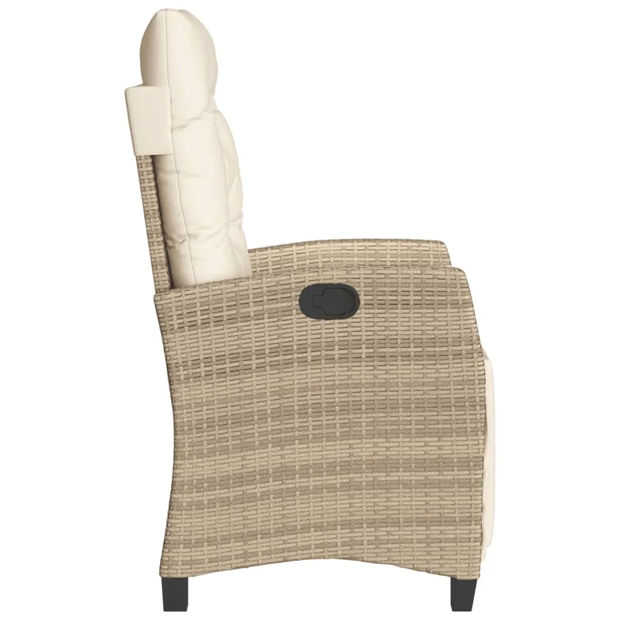 Chaises inclinables de jardin lot de 2 avec repose-pied rotin - 6